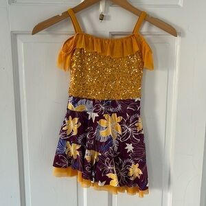 Weissman Dance costume flowers and sequins child SC